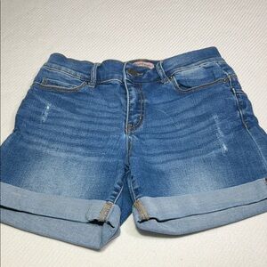 Juicy Couture Rolled Hem Blue Denim Shorts